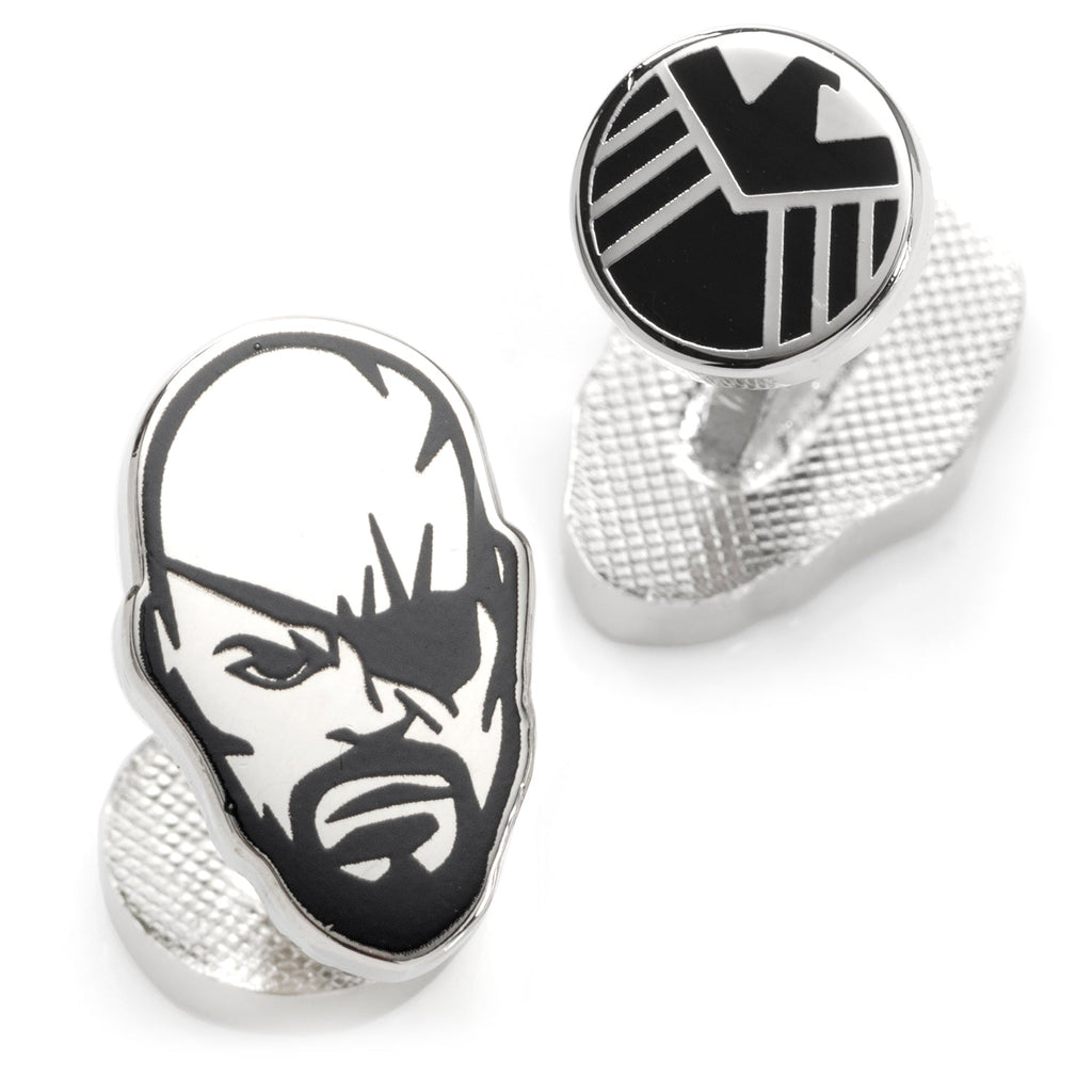 Marvel Nick Fury Silver Cufflinks Avengers Super Hero Accessory - Image 2