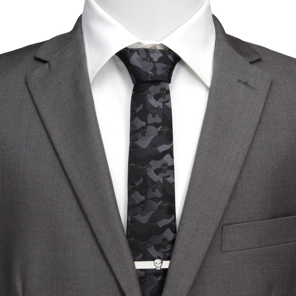 Marvel The Punisher Black Camo Silk Necktie for Men - Image 2