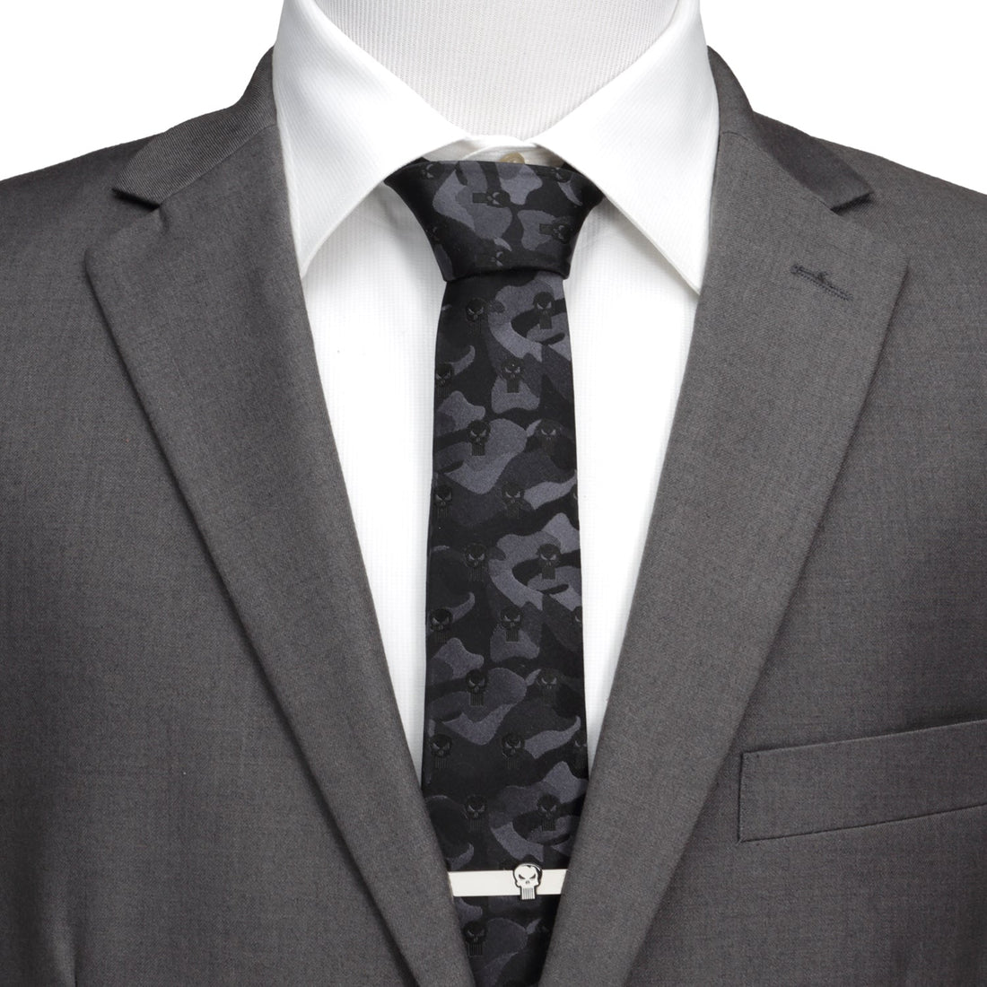 Marvel The Punisher Black Camo Silk Necktie for Men - Image 2