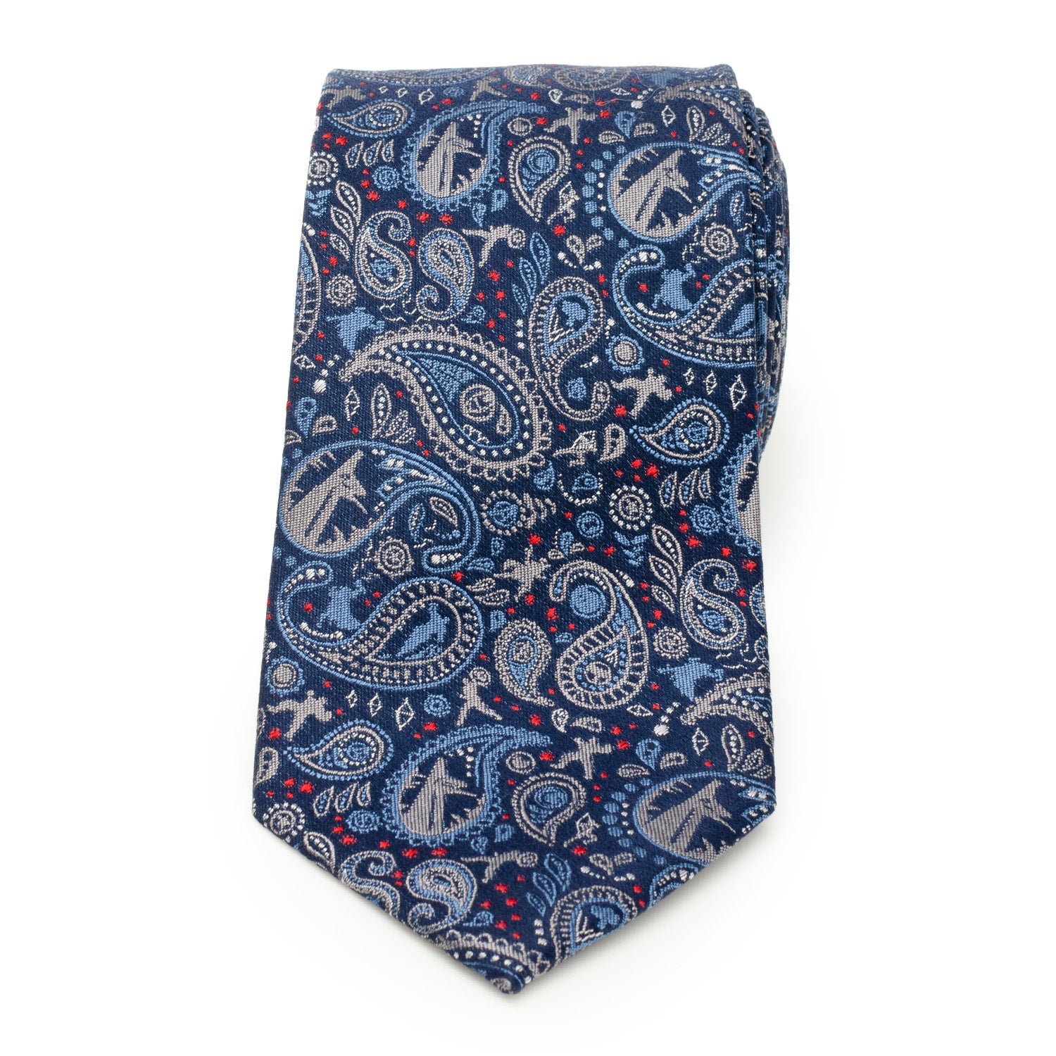 Marvel Avengers Blue Multi Paisley Silk Necktie - Image 3