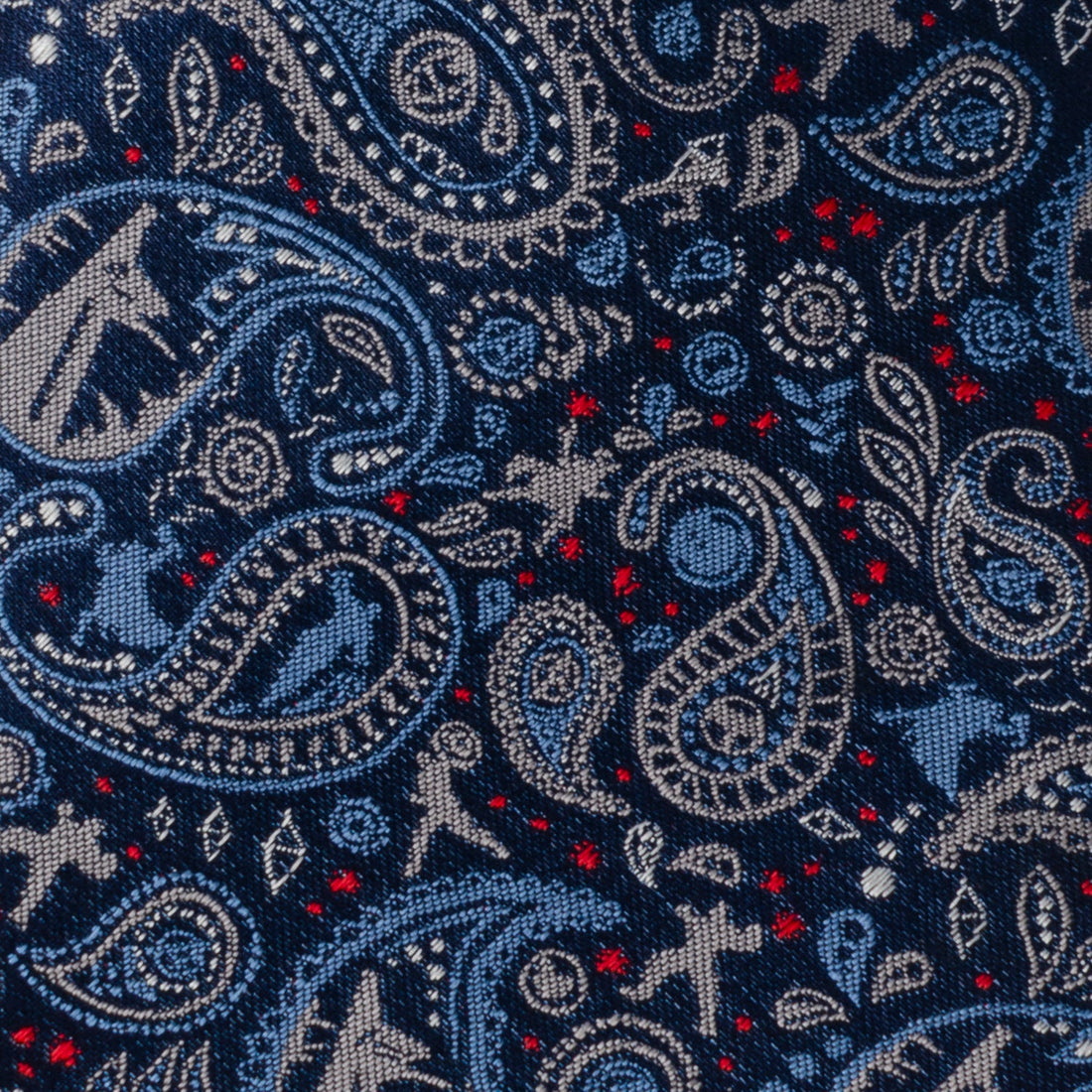 Marvel Avengers Blue Multi Paisley Silk Necktie - Image 4