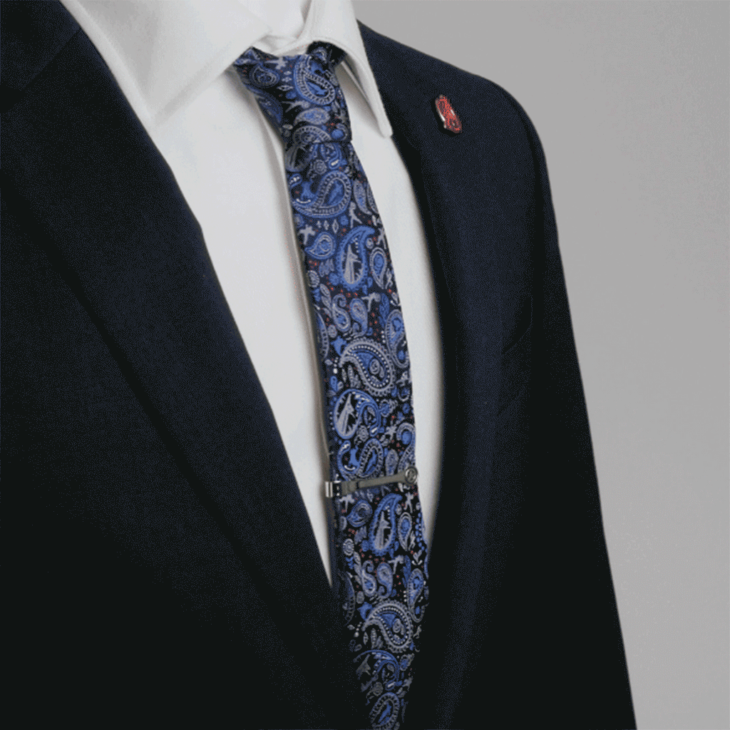 Marvel Avengers Blue Multi Paisley Silk Necktie - Image 6