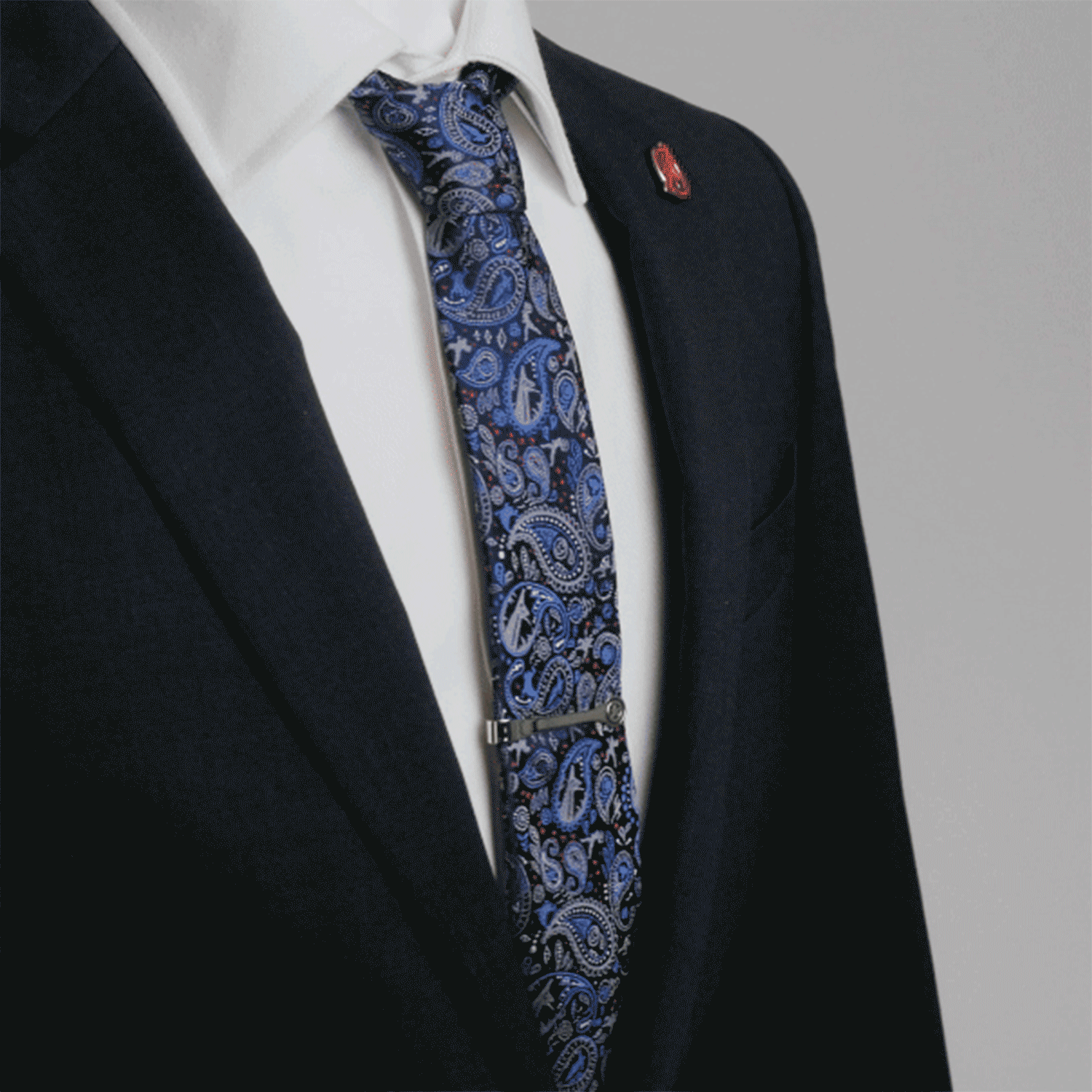Marvel Avengers Blue Multi Paisley Silk Necktie - Image 6