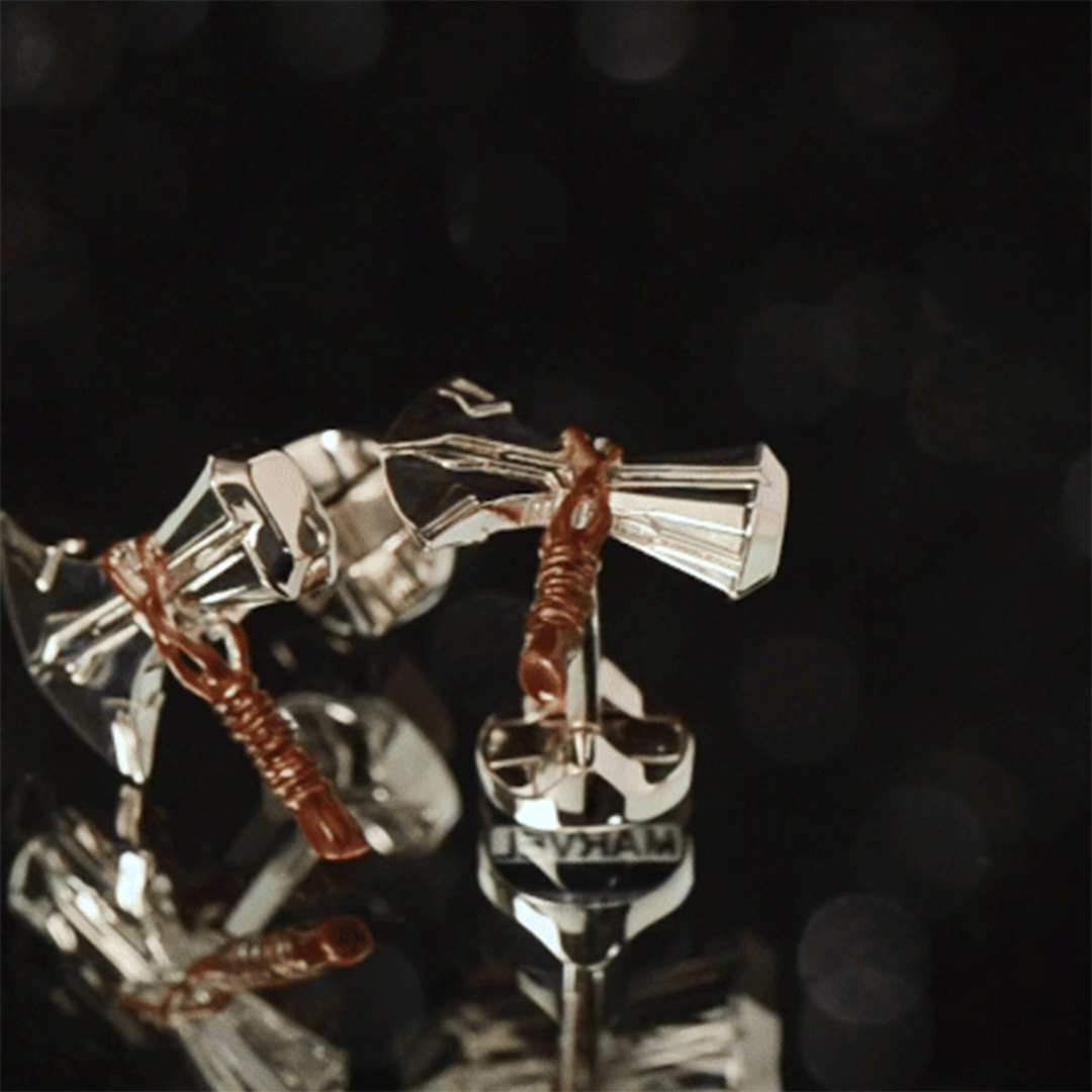 Marvel Thor Stormbreaker Axe Cufflinks in Silver and Brown - Image 5
