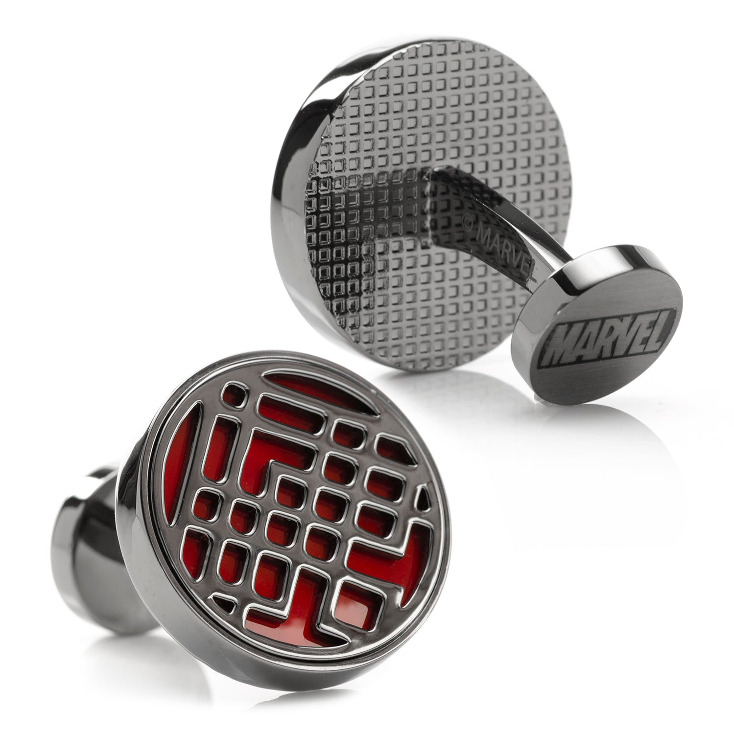Marvel Shang-Chi Ten Rings Gunmetal Red Crest Cufflinks - Image 2