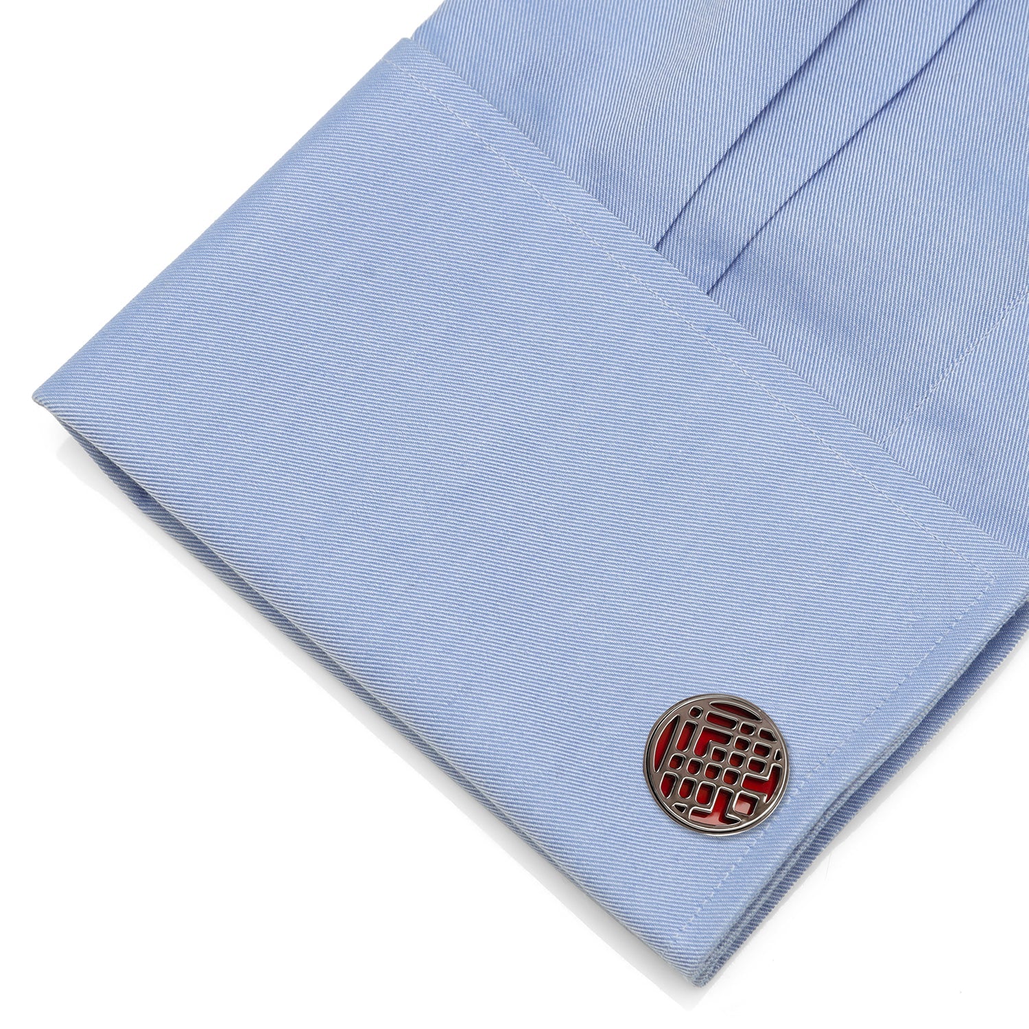 Marvel Shang-Chi Ten Rings Gunmetal Red Crest Cufflinks - Image 3