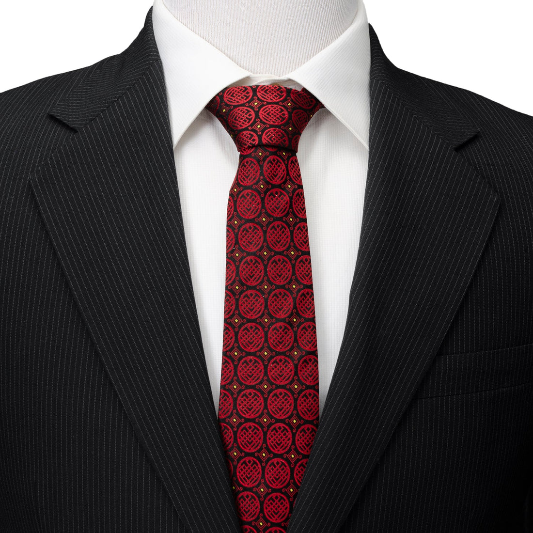 Marvel Shang-Chi Ten Rings Crest Silk Tie in Red and Black - Image 2