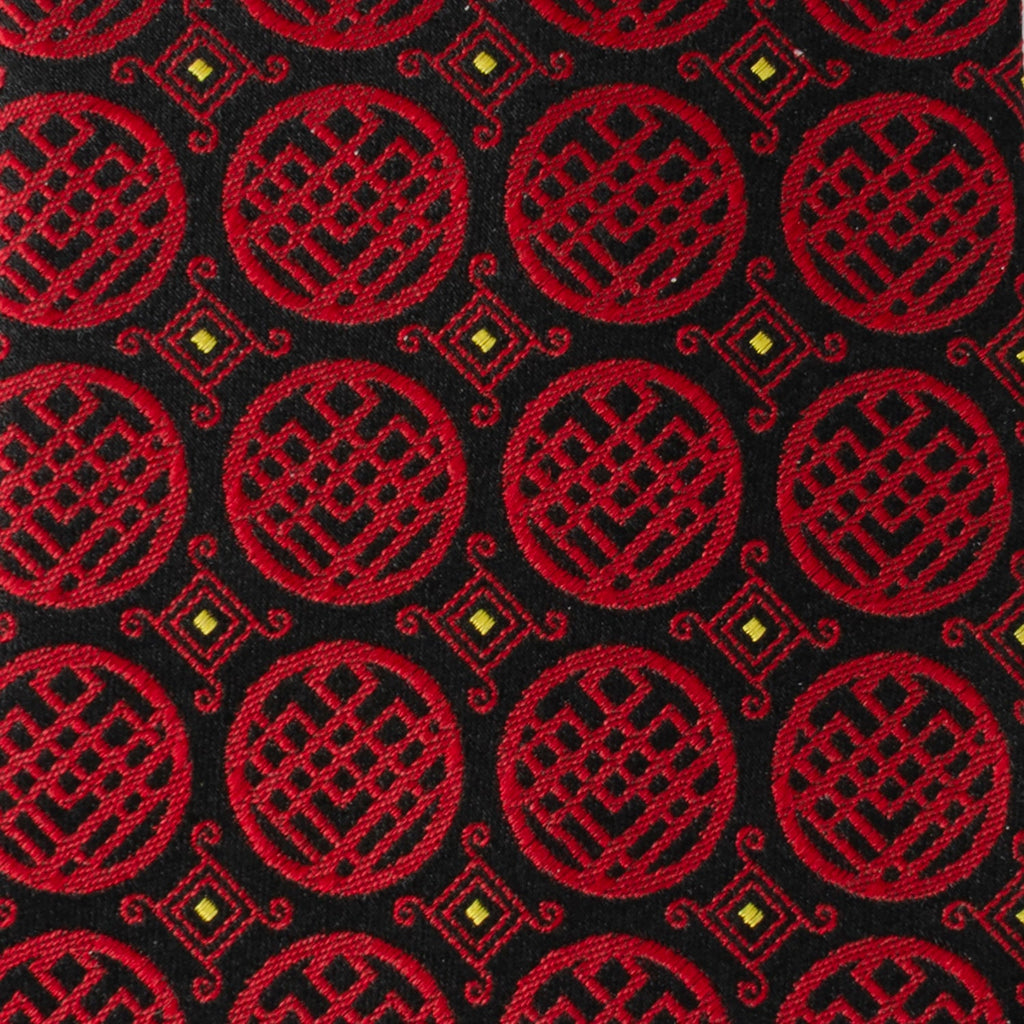 Marvel Shang-Chi Ten Rings Crest Silk Tie in Red and Black - Image 4