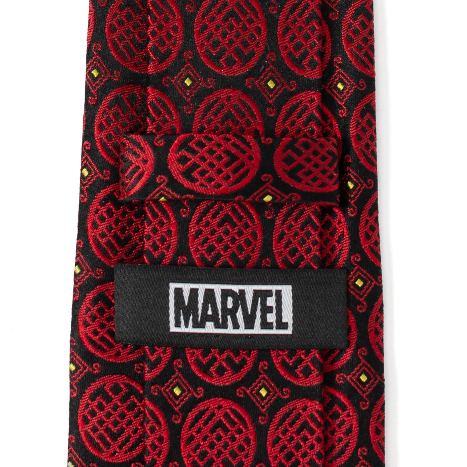 Marvel Shang-Chi Ten Rings Crest Silk Tie in Red and Black - Image 5