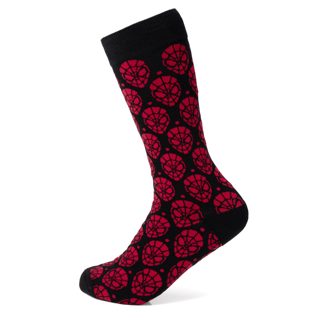 Marvel Spider-Man Mask Red and Black Sock and Lapel Pin Set - Image 2