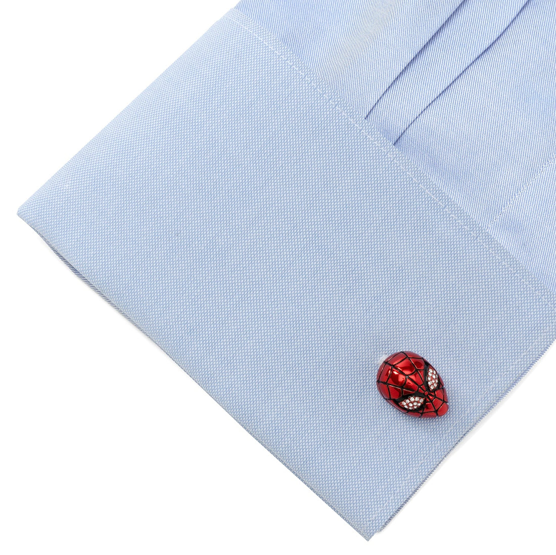 Marvel Spider-Man Mask Crystal Cufflinks in Red and Silver - Image 3