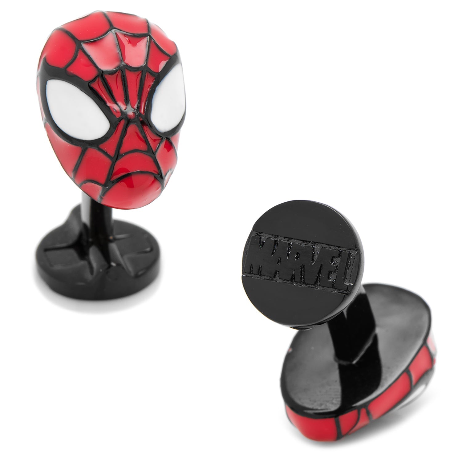 Marvel Spider-Man 3D Mask Cufflinks in Red and Black Enamel