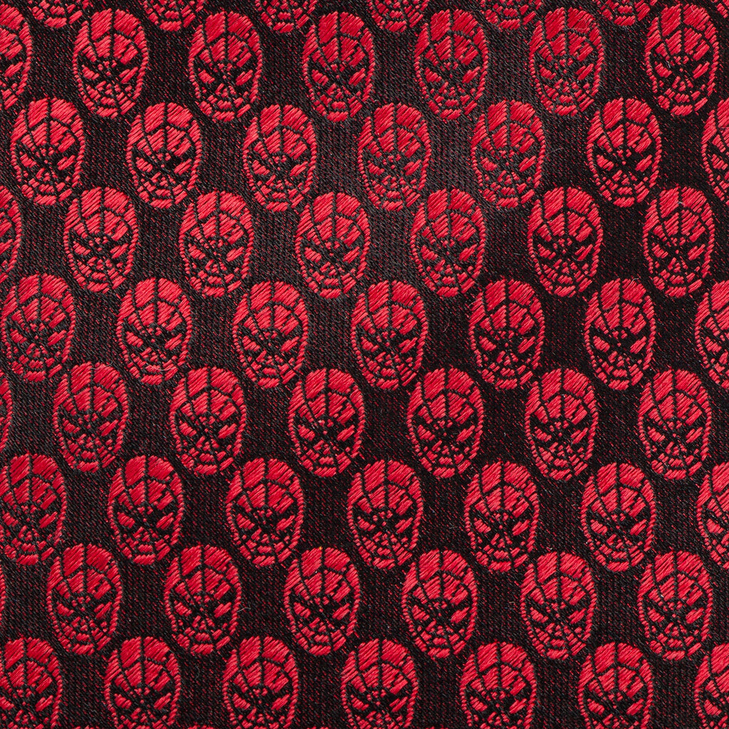 Marvel Spider-Man Mask Red and Black Silk Slim Tie - Image 5