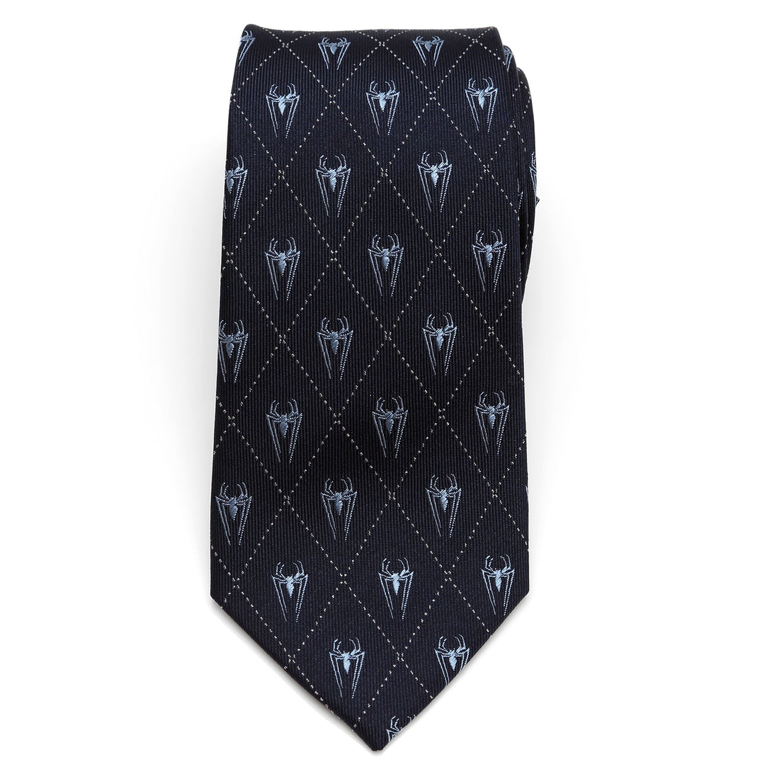 Marvel Spider-Man Diamond Pattern Silk Tie in Navy and Pale Blue - Image 3