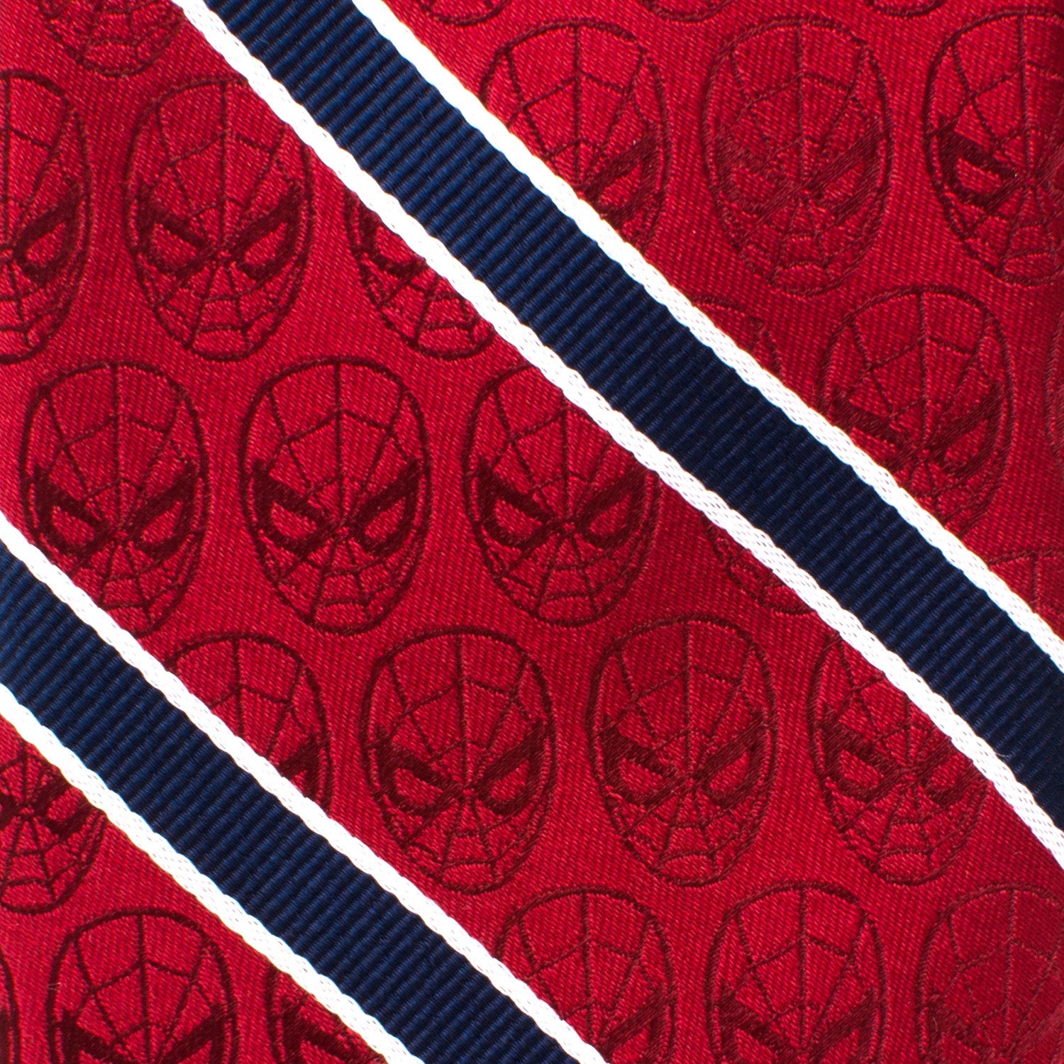 Marvel Spider-Man Red and Navy Stripe Silk Slim Necktie - Image 5