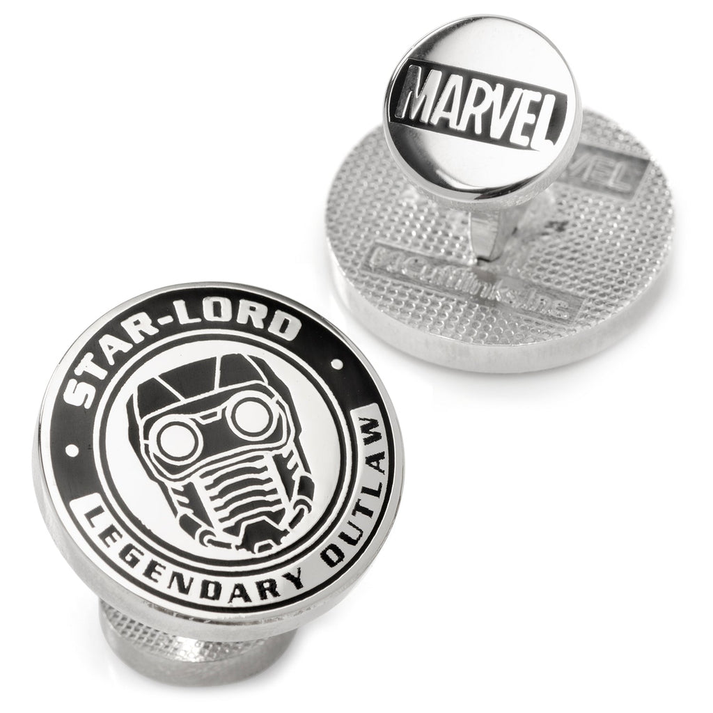 Marvel Guardians of the Galaxy Star-Lord Black and Silver Cufflinks - Image 2