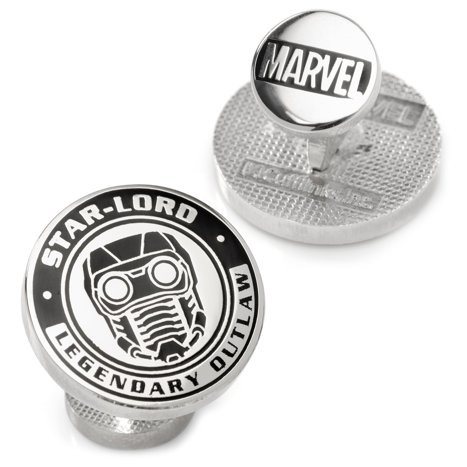 Marvel Guardians of the Galaxy Star-Lord Black and Silver Cufflinks - Image 2