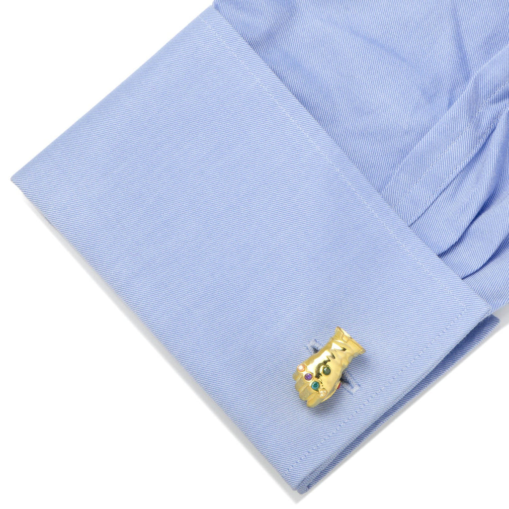 Marvel Thanos Infinity Gauntlet Gold Tone Cufflinks - Image 3