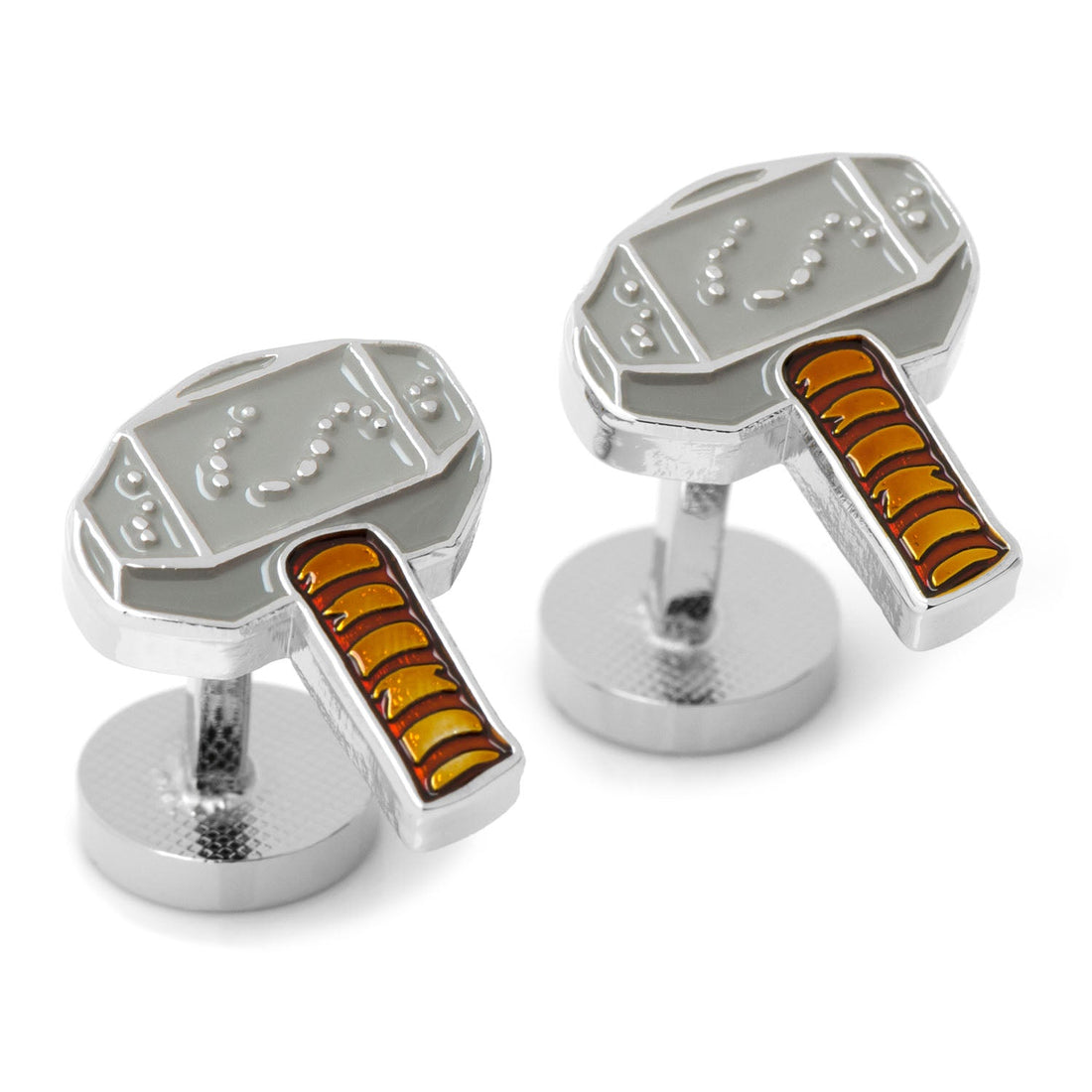 Marvel Thor Hammer Mjolnir Silver Cufflinks - Image 2