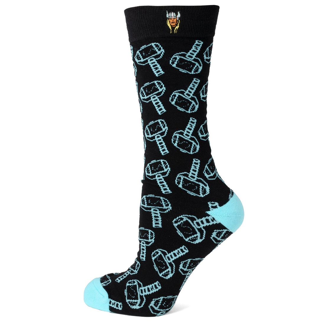 Marvel Thor Hammer Pattern Socks and Lapel Pin Gift Set - Image 2