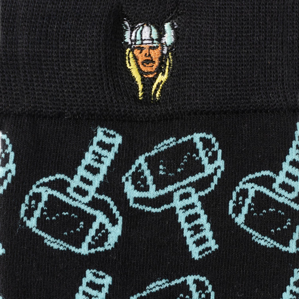 Marvel Thor Hammer Pattern Socks and Lapel Pin Gift Set - Image 3