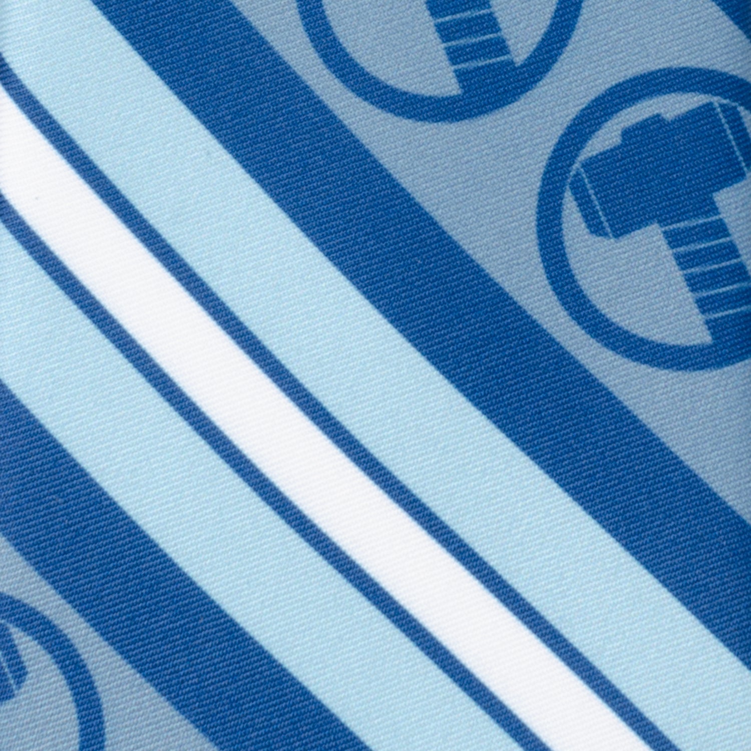 Marvel Thor Mjolnir Blue Striped Necktie for Men - Image 4