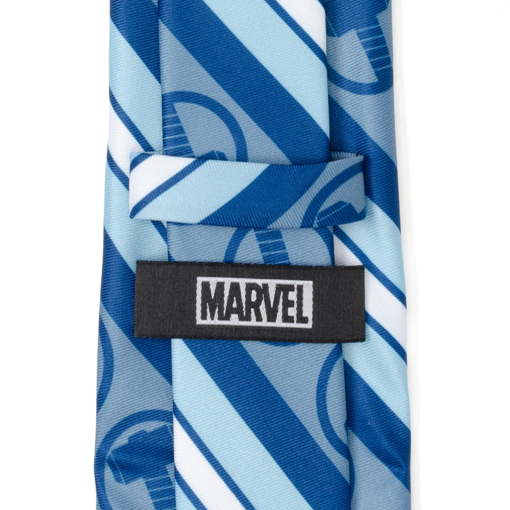 Marvel Thor Mjolnir Blue Striped Necktie for Men - Image 5