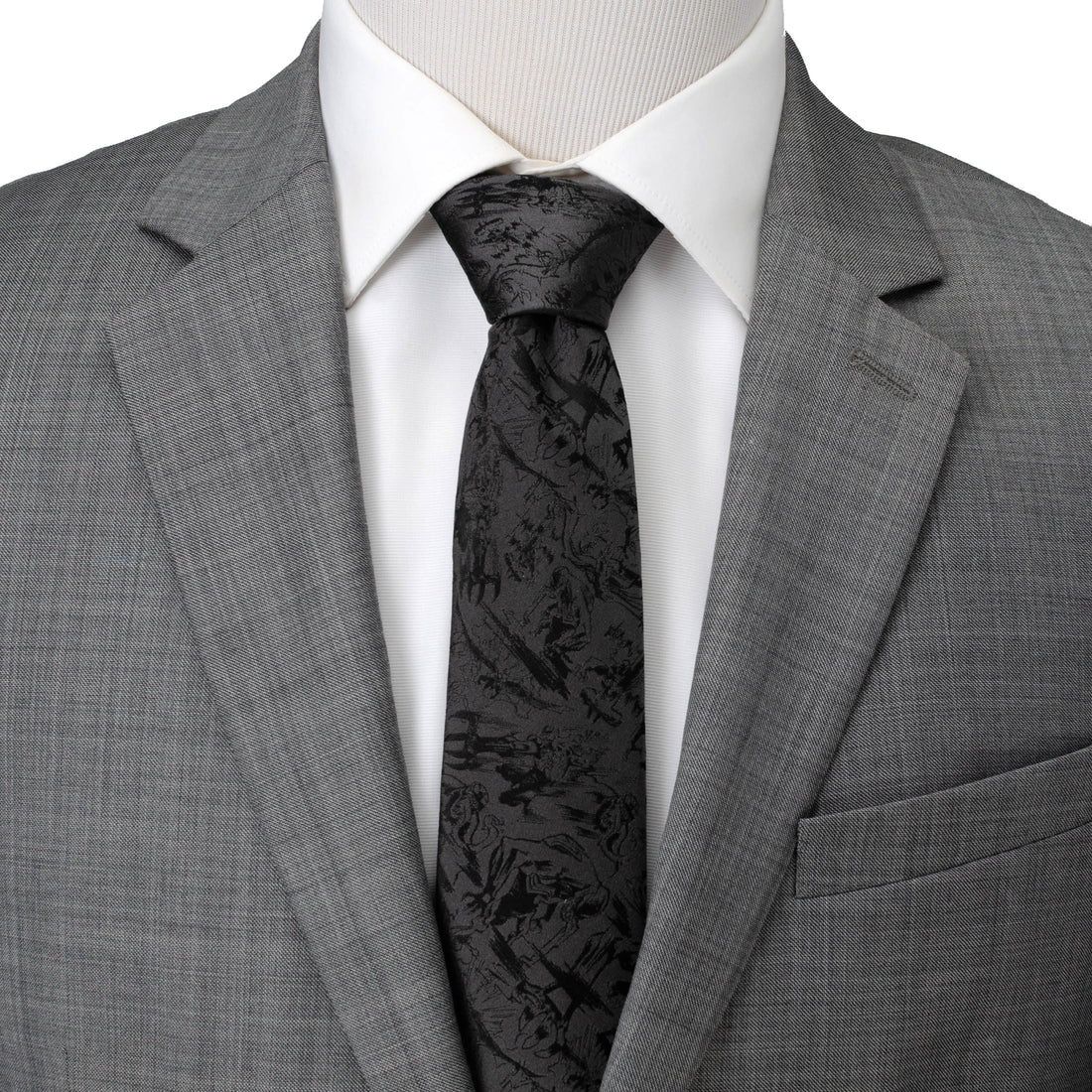 Venom Dark Gray Comic Action Silk Tie for Men