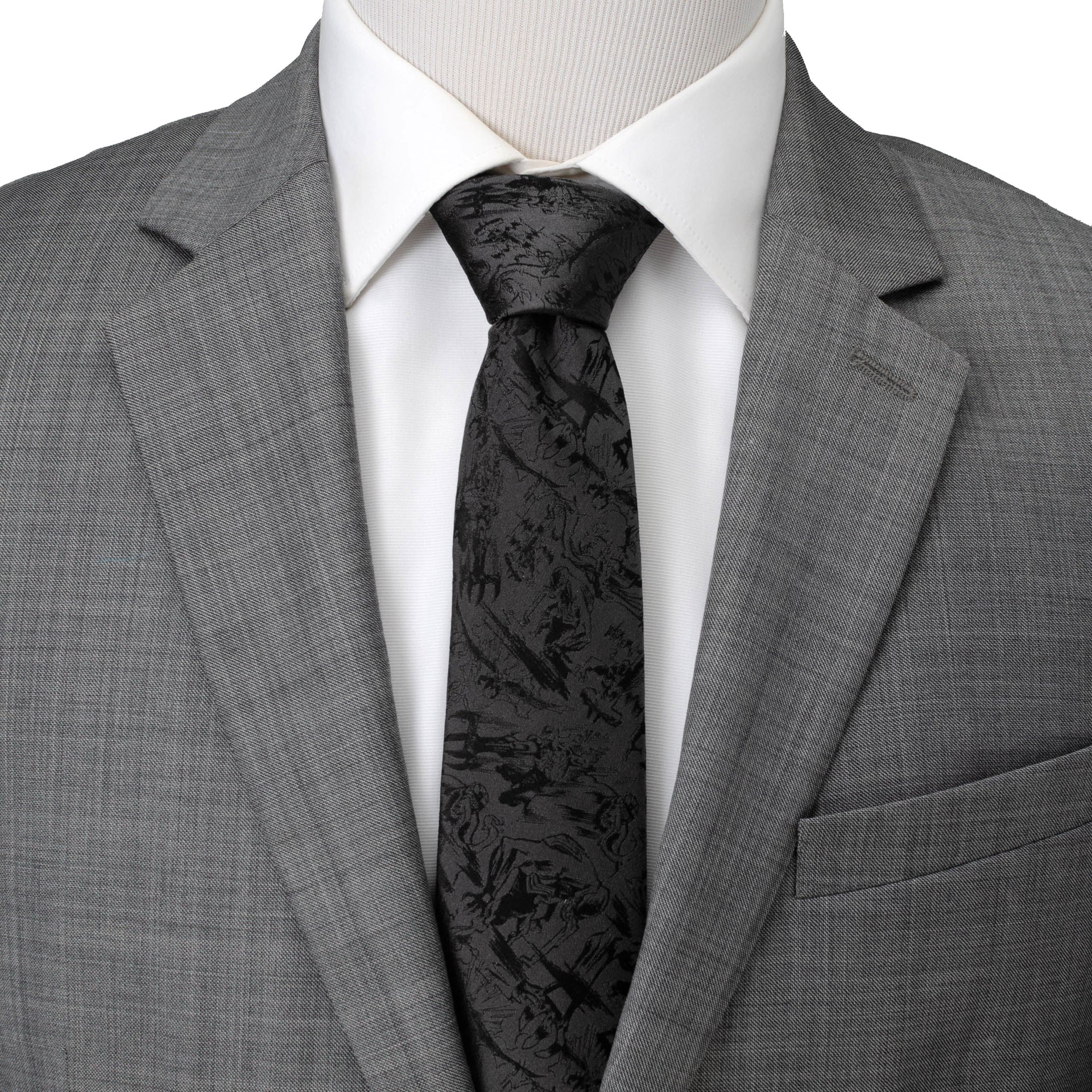 Venom Dark Gray Comic Action Silk Tie for Men