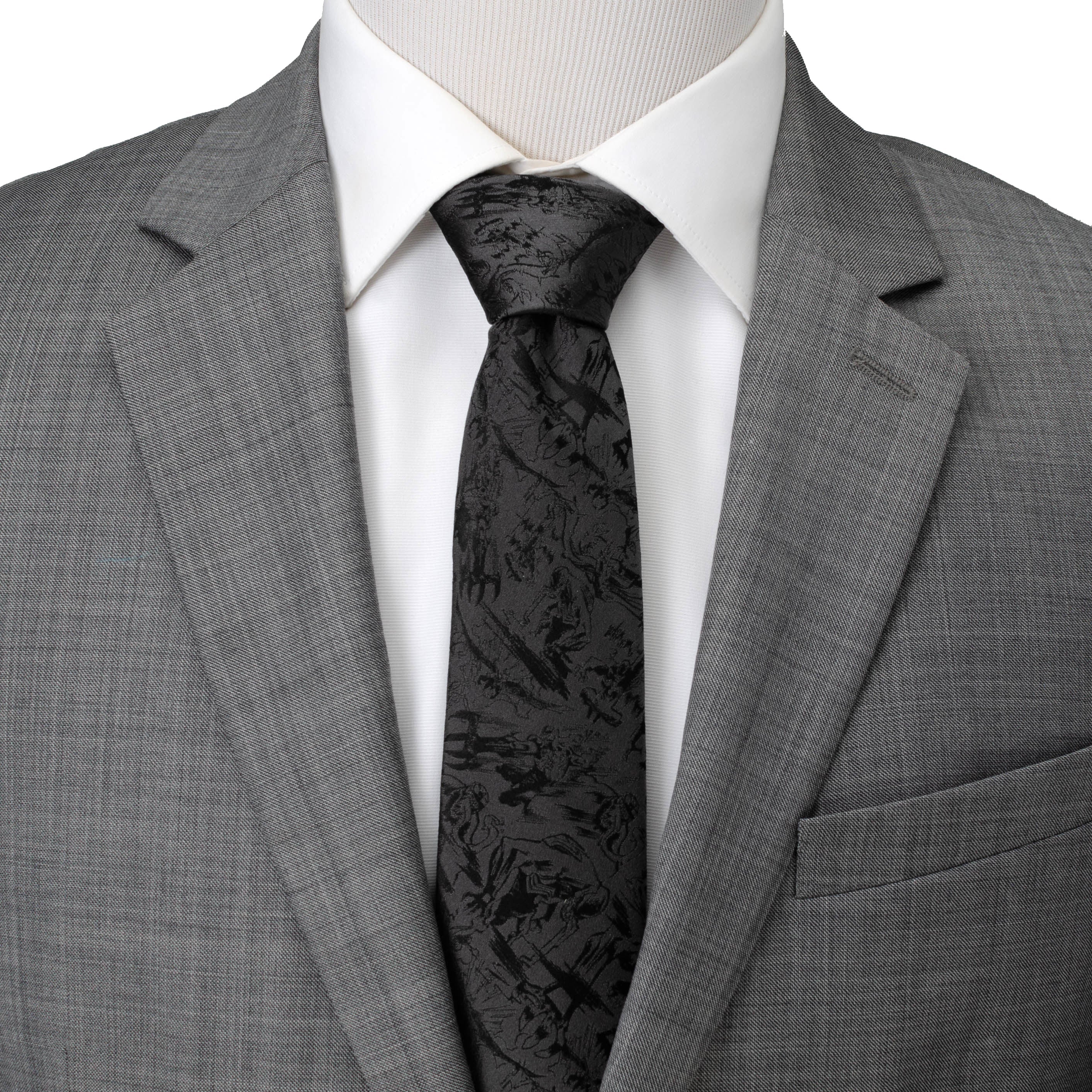 Venom Dark Gray Comic Action Silk Tie for Men