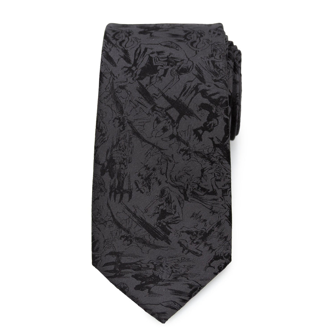 Venom Dark Gray Comic Action Silk Tie for Men