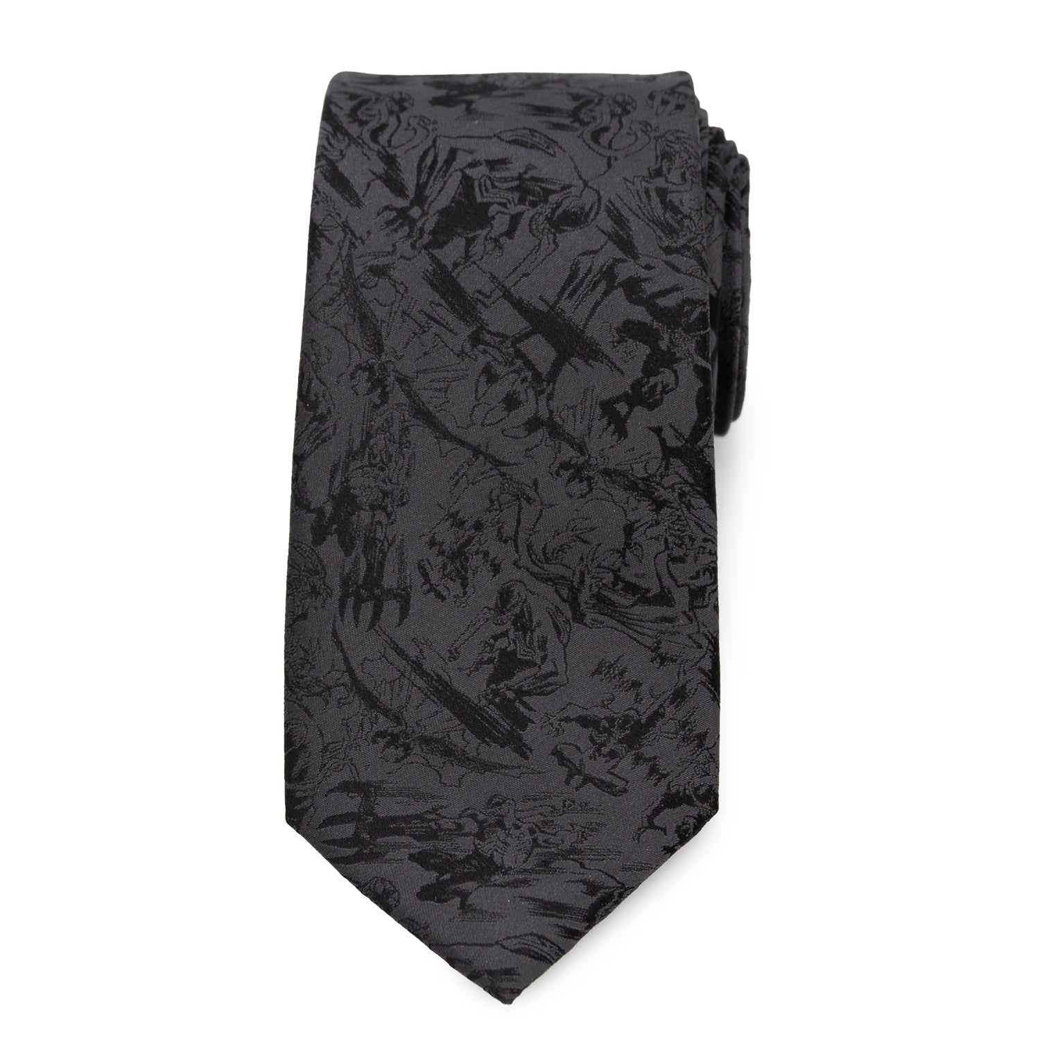 Venom Dark Gray Comic Action Silk Tie for Men