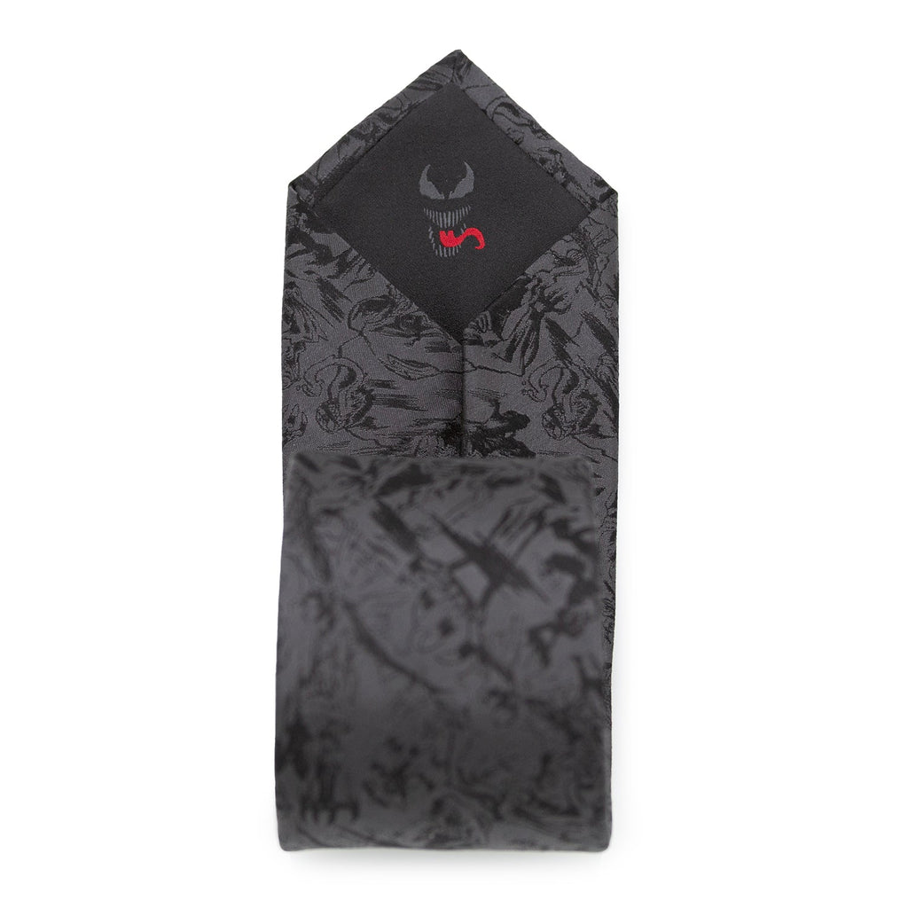Venom Dark Gray Comic Action Silk Tie for Men