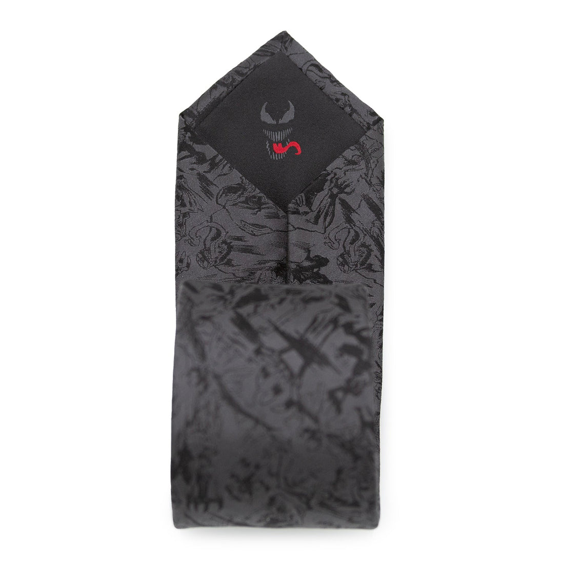 Venom Dark Gray Comic Action Silk Tie for Men