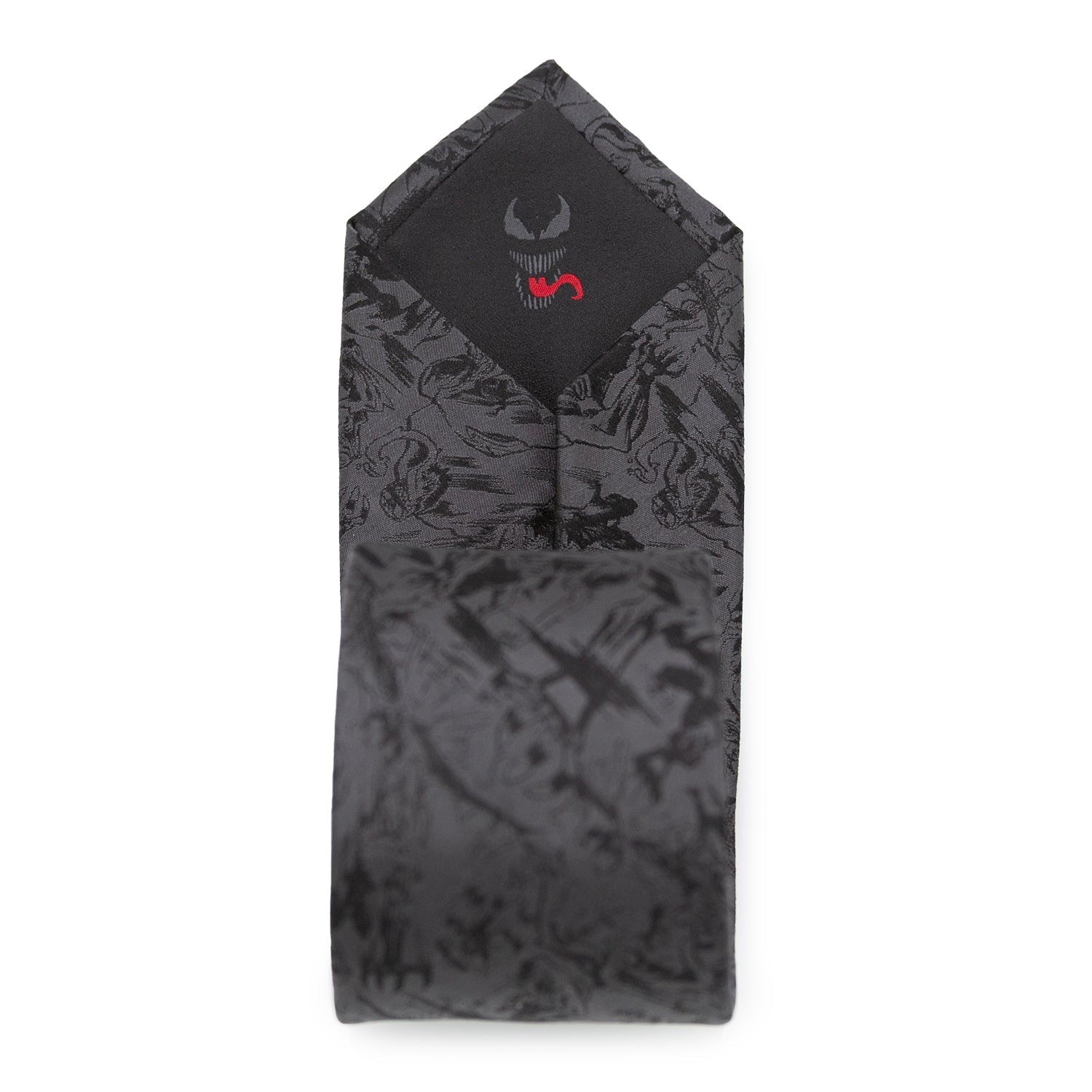 Venom Dark Gray Comic Action Silk Tie for Men