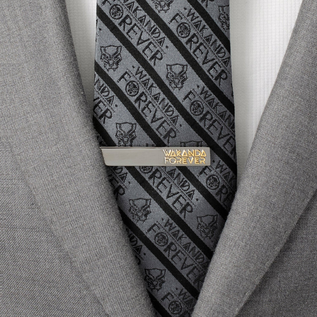 Marvel Black Panther Wakanda Forever Gunmetal and Gold Tie Clip - Image 2