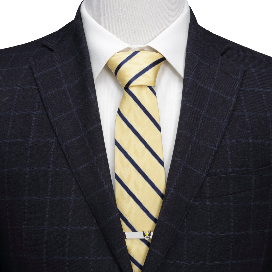 Marvel X-Men Wolverine Yellow and Navy Stripe Silk Men's Tie - Image 2
