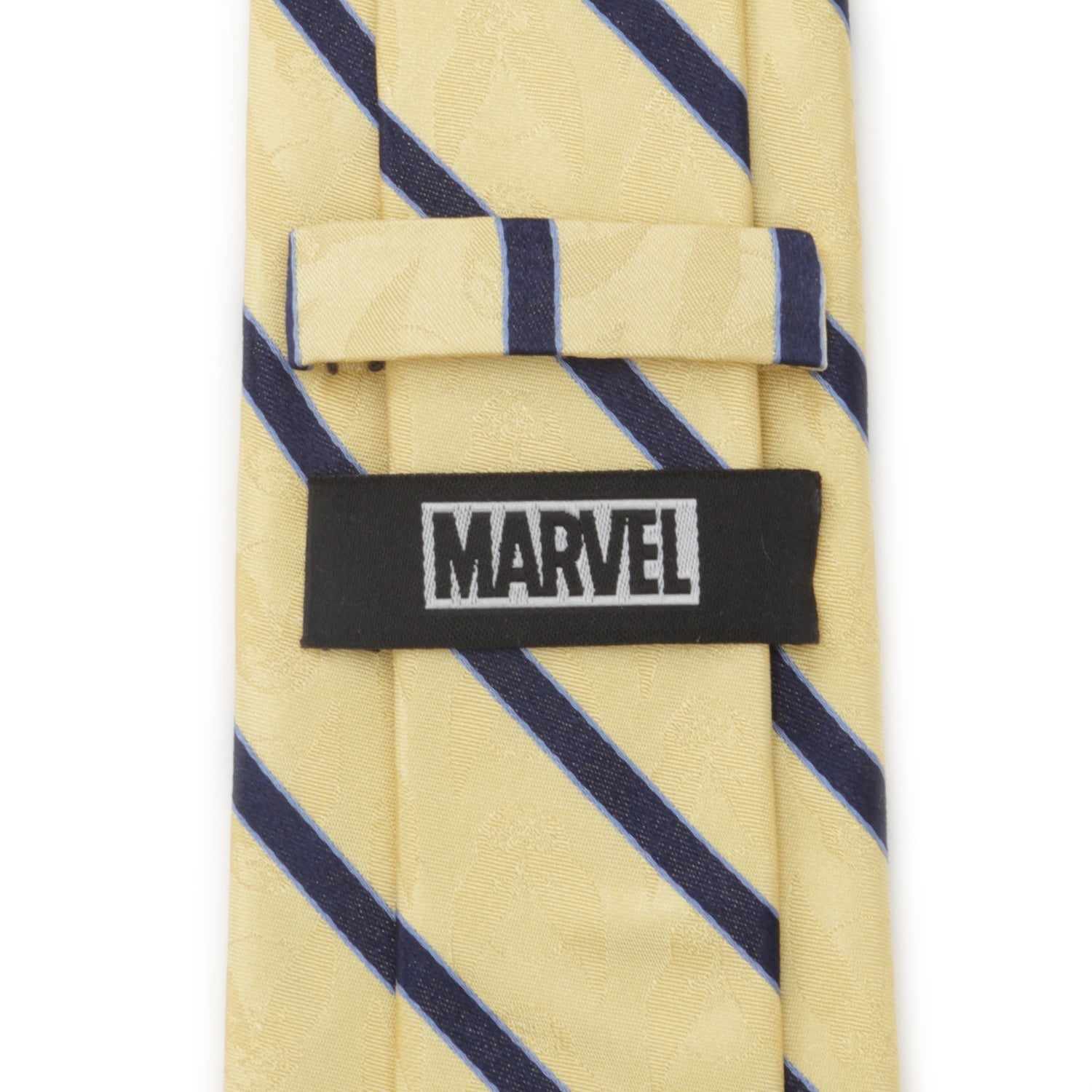 Marvel X-Men Wolverine Yellow and Navy Stripe Silk Men's Tie - Image 4