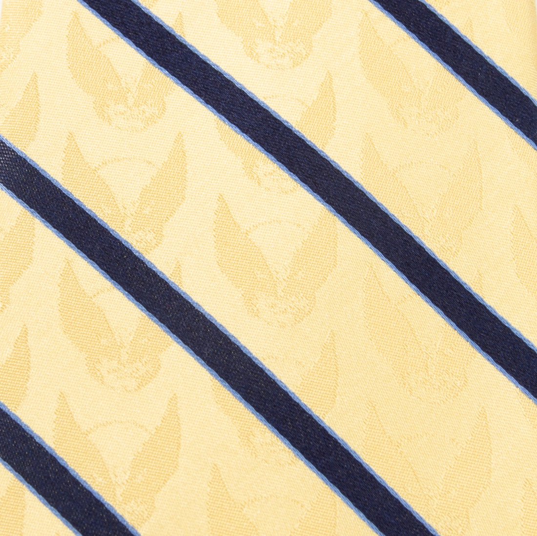 Marvel X-Men Wolverine Yellow and Navy Stripe Silk Men's Tie - Image 5