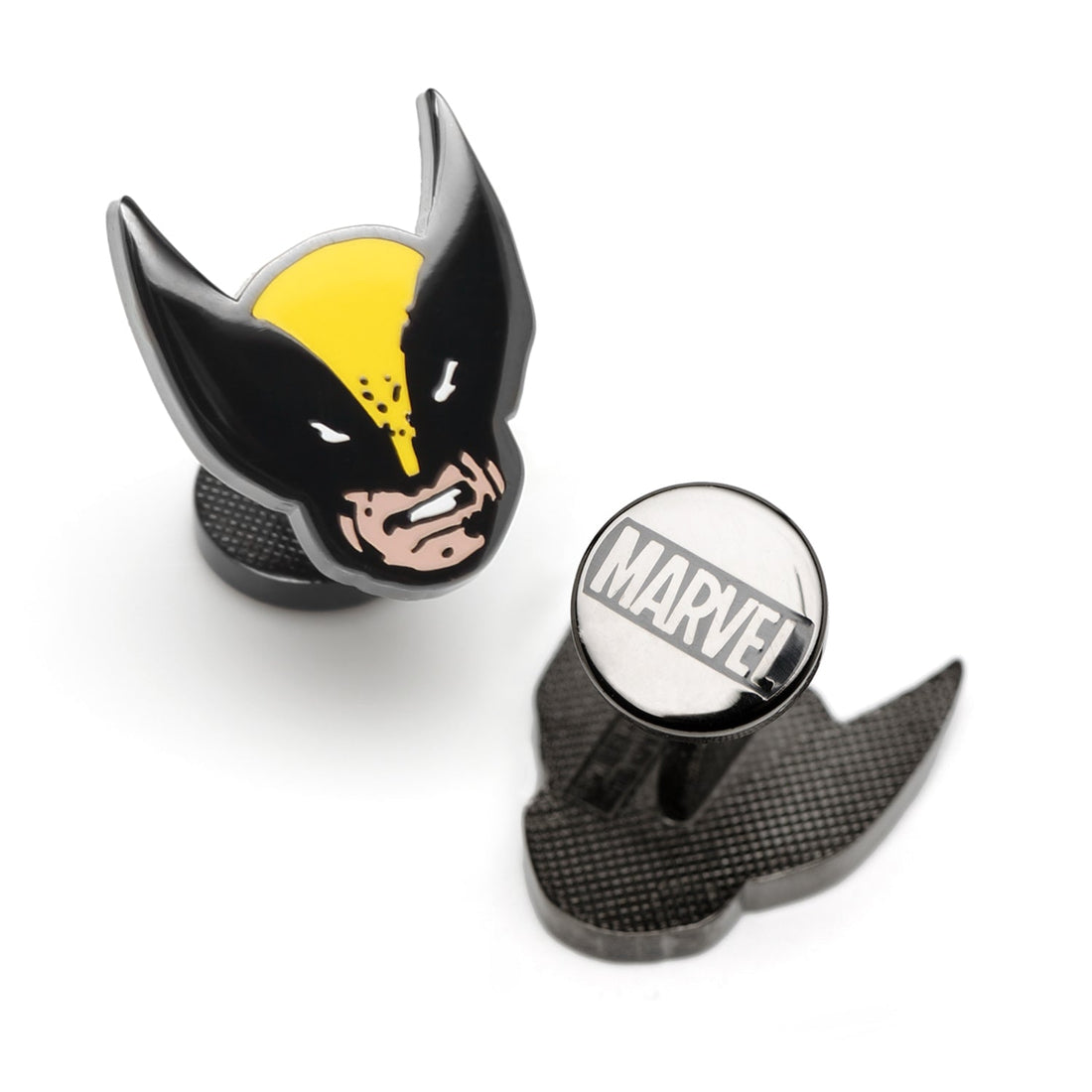 Marvel Wolverine Mask Cufflinks in Yellow and Black Metal - Image 2