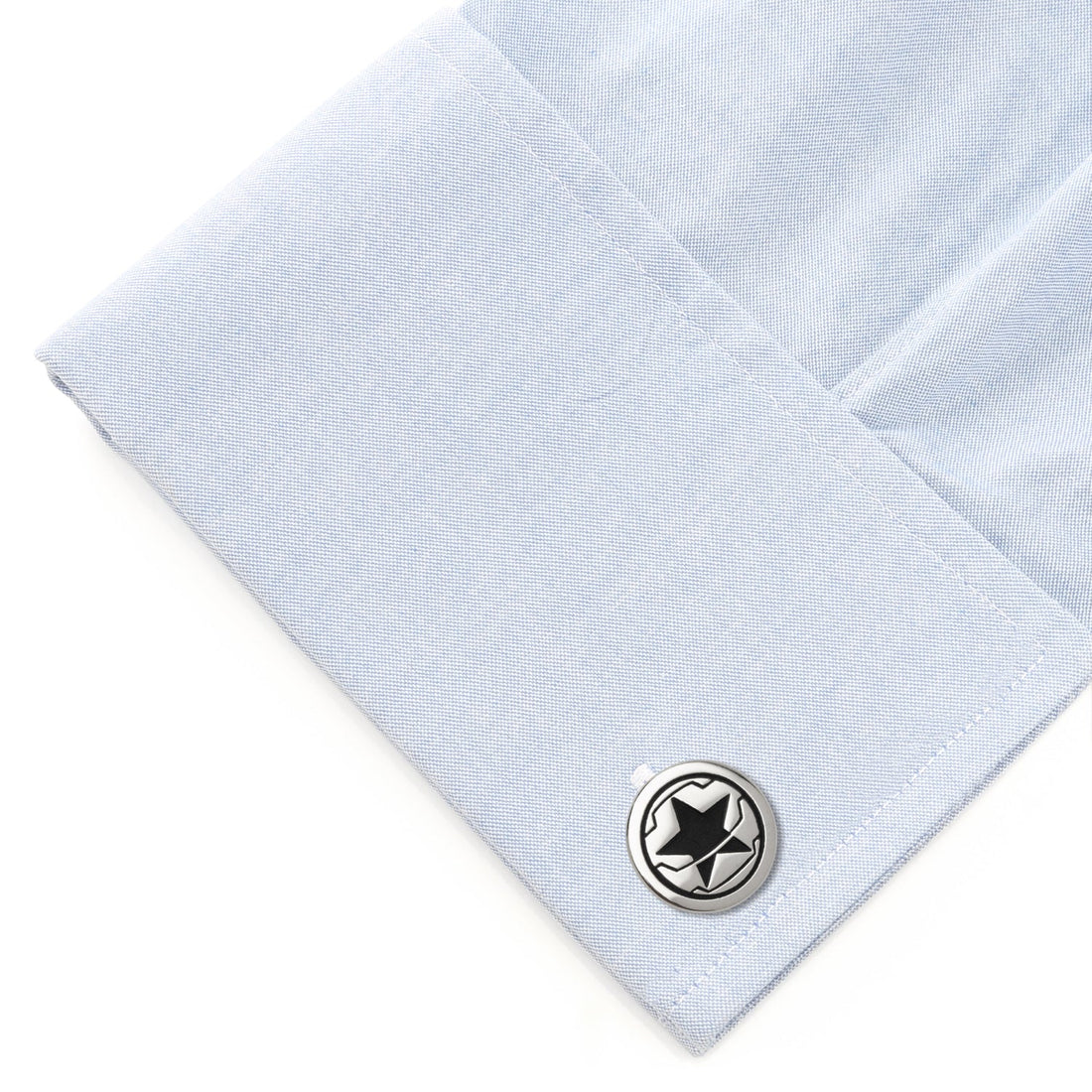 Marvel Winter Soldier Logo Cufflinks in Matte Black and Silver - Image 3