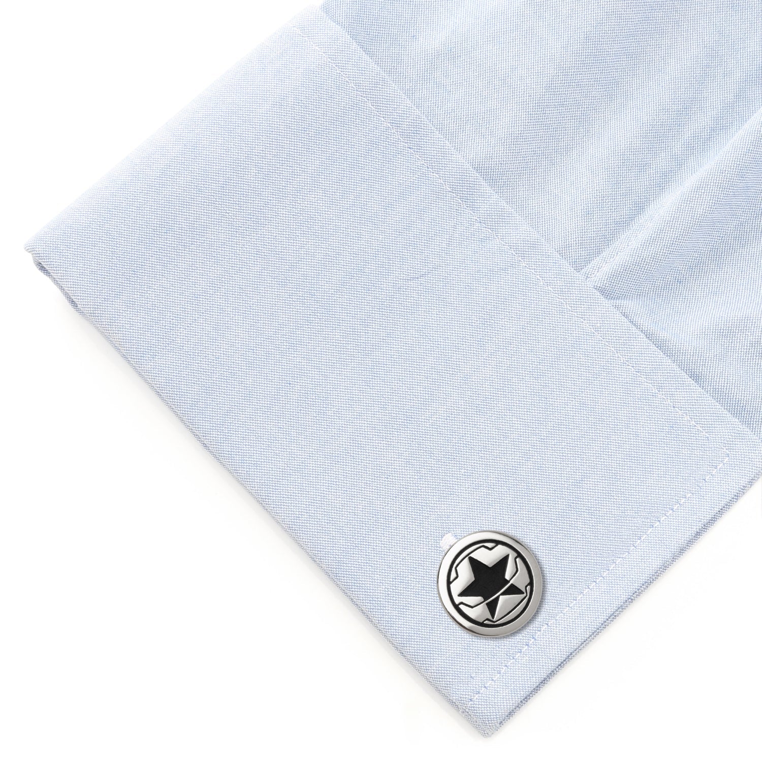 Marvel Winter Soldier Logo Cufflinks in Matte Black and Silver - Image 3