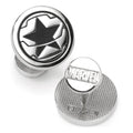 Marvel Winter Soldier star logo cufflinks in matte black and silver tone