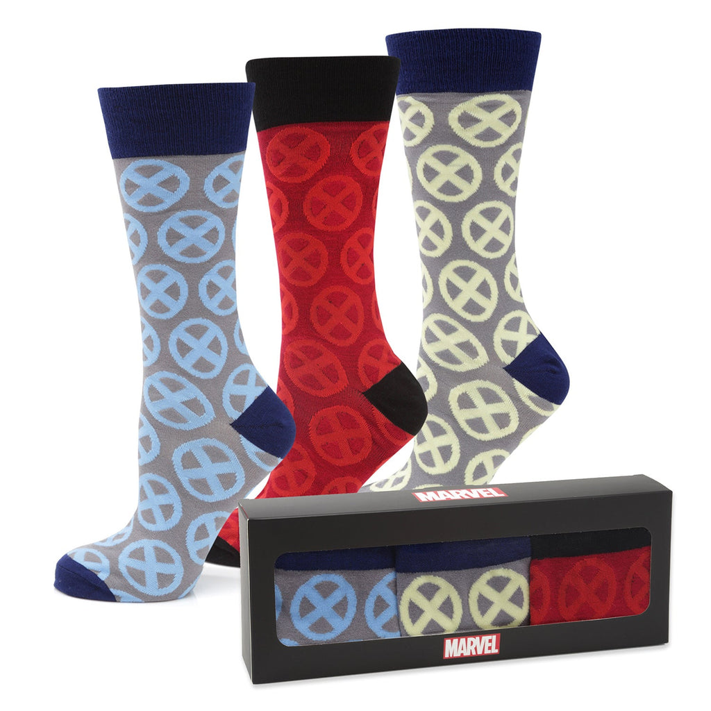Marvel X-Men 3 Pack Crew Socks and Lapel Pin Gift Set - Image 2
