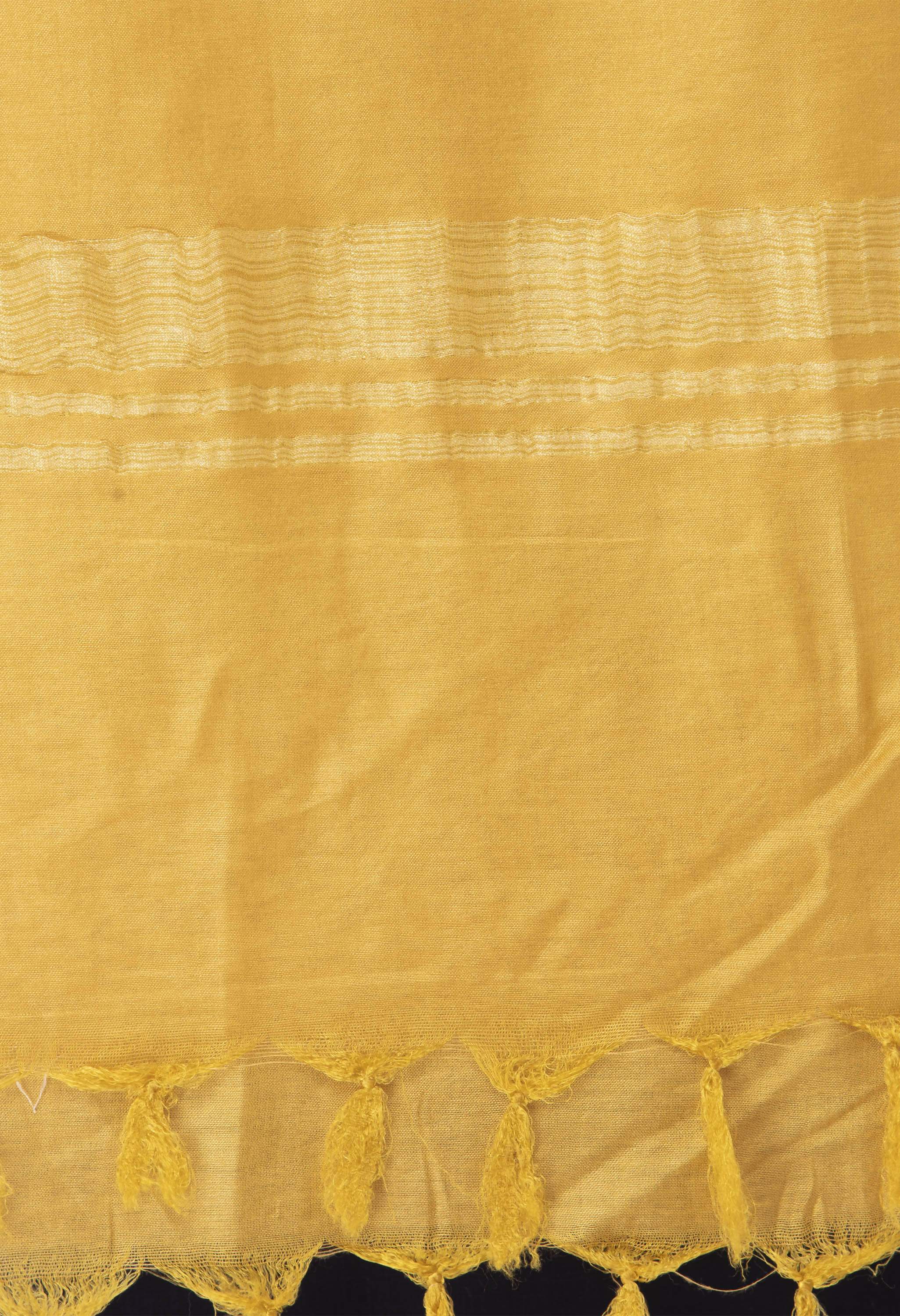 Solid Golden Slub Cotton Dupatta for Traditional Ethnic Outfits