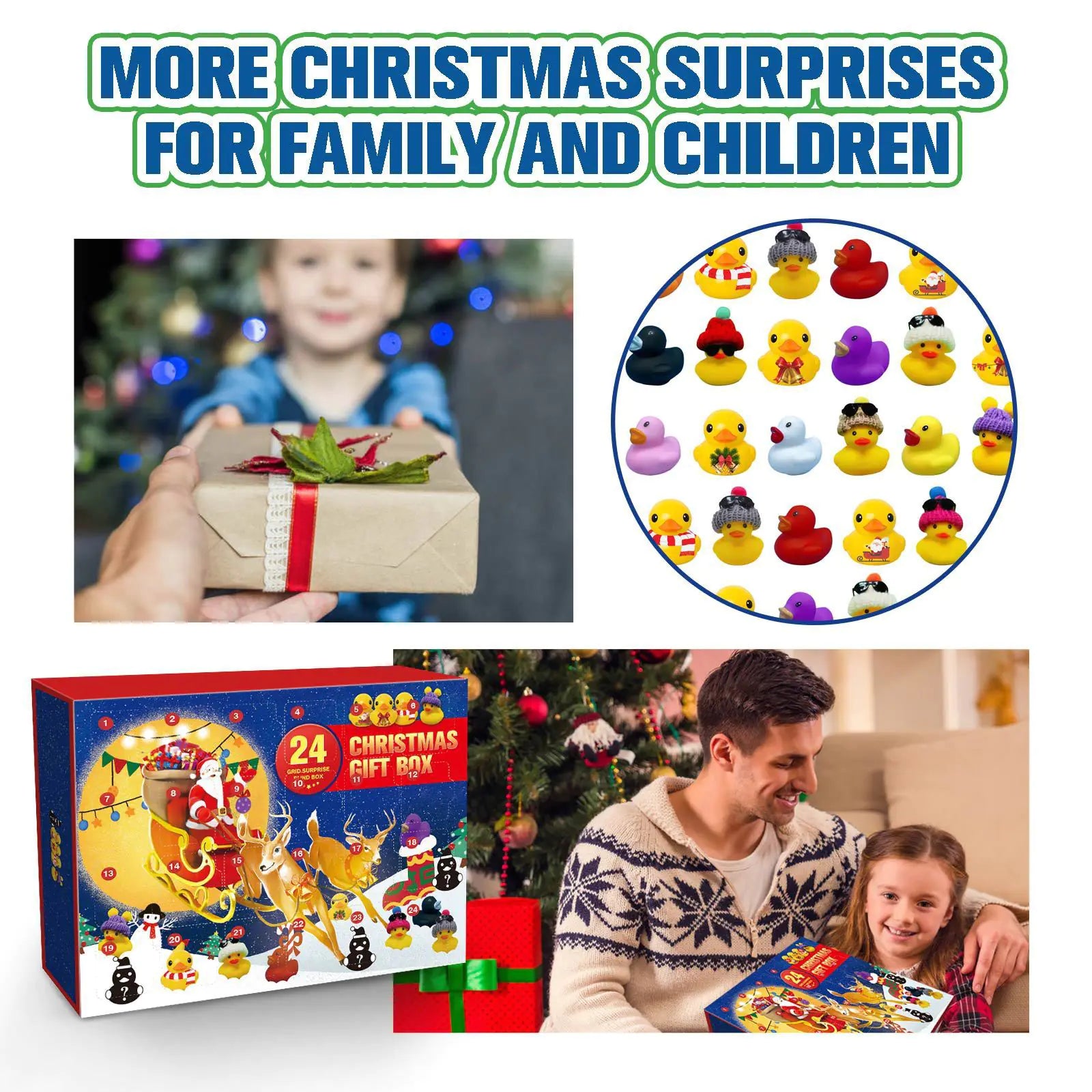 2023 Advent Calendar Rubber Duck Toy Blind Box (24 Slots)