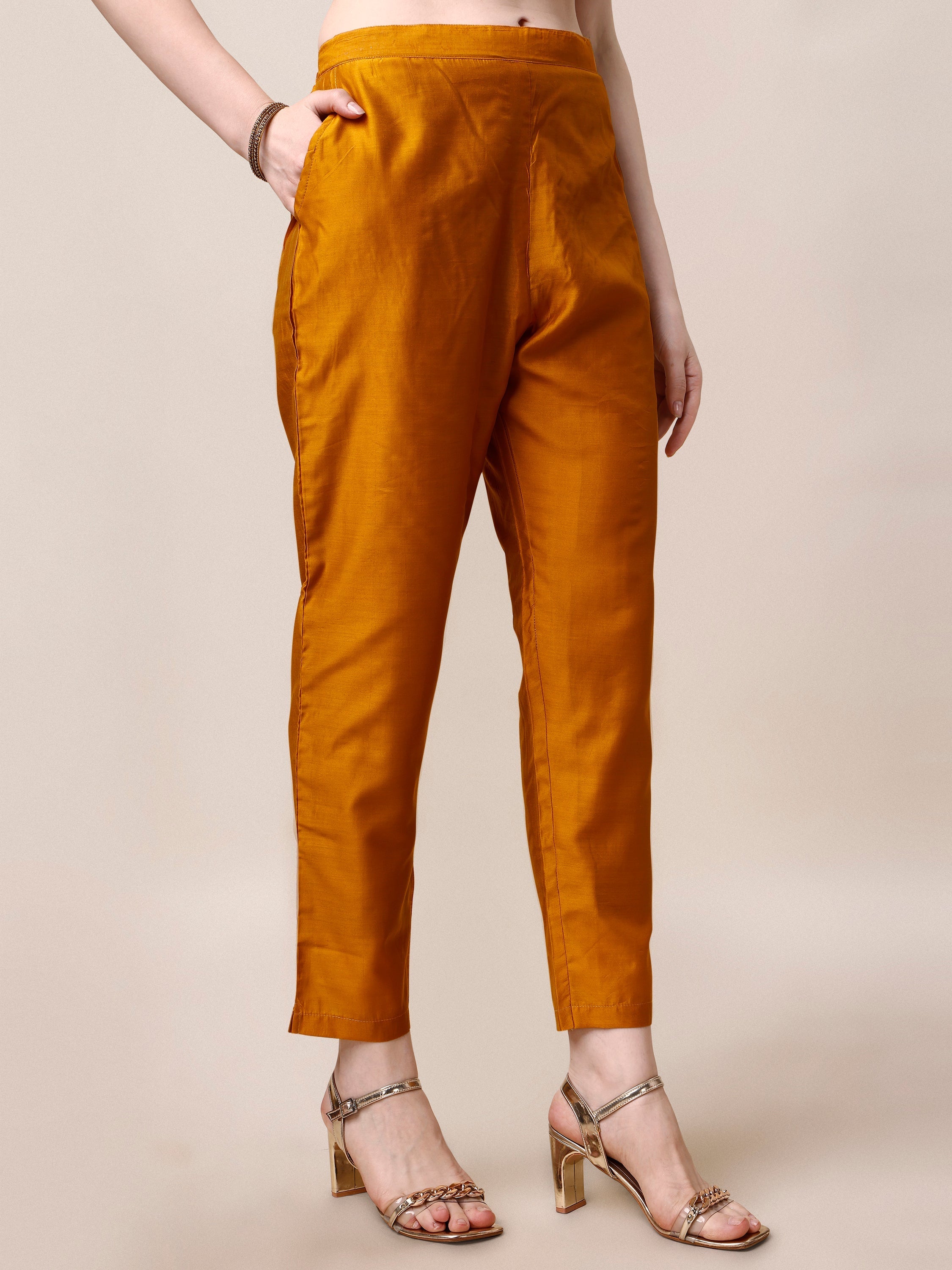 Multicolor Hand Embroidered Kurta with Pant and Dupatta Set