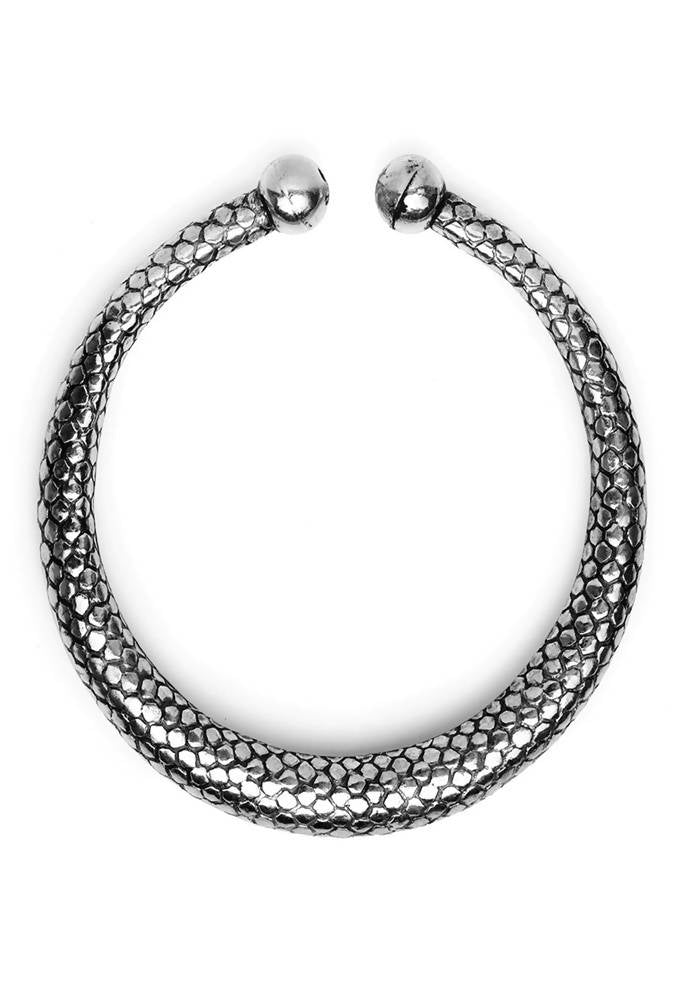 Minimalist Oxidised Silver Plain Kadiyam Anklets