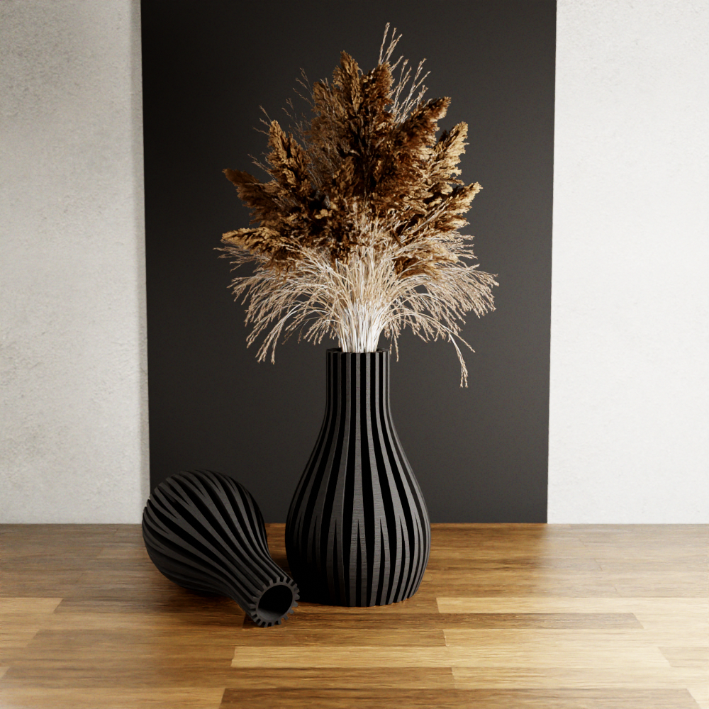 Willow Ribbed Modern Vase Sculptural Minimalist Home Decor - Image 4