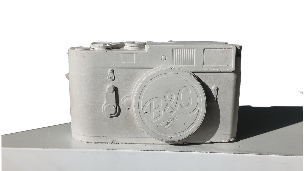 Concrete Analog Camera Sculpture Modern Minimalist Desk Decor